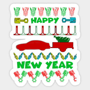 Merry chrismas, car guy, car enthusiast merry chrismas, happy new year Sticker